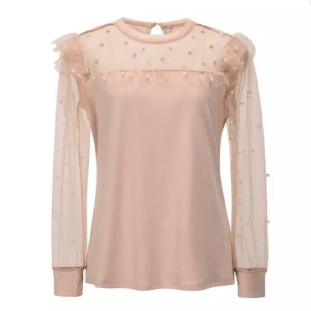 🥳Chicme Sheer/Pearl Top